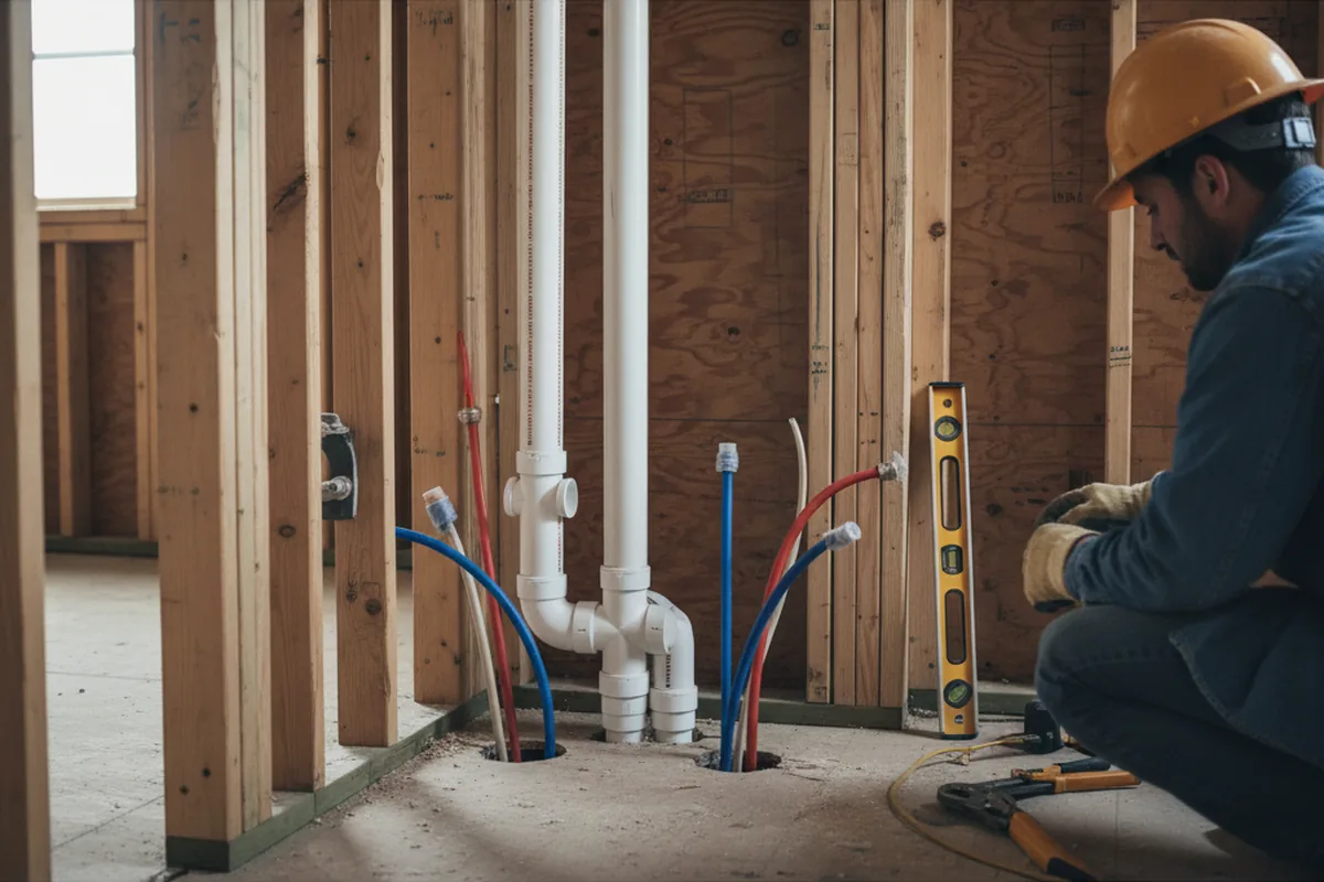 Drain and supply rough-in during Garbage Disposal Repair in Homer Glen