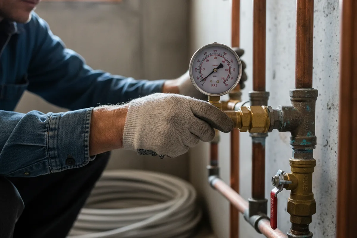 Pressure testing a repaired line during Water Line Repair in Homer Glen