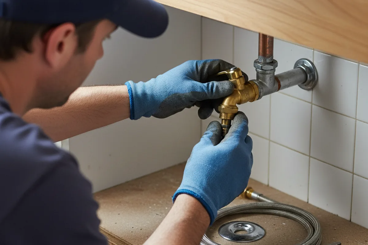 Shutoff valve and fitting work during Burst Pipe Repair in Homer Glen